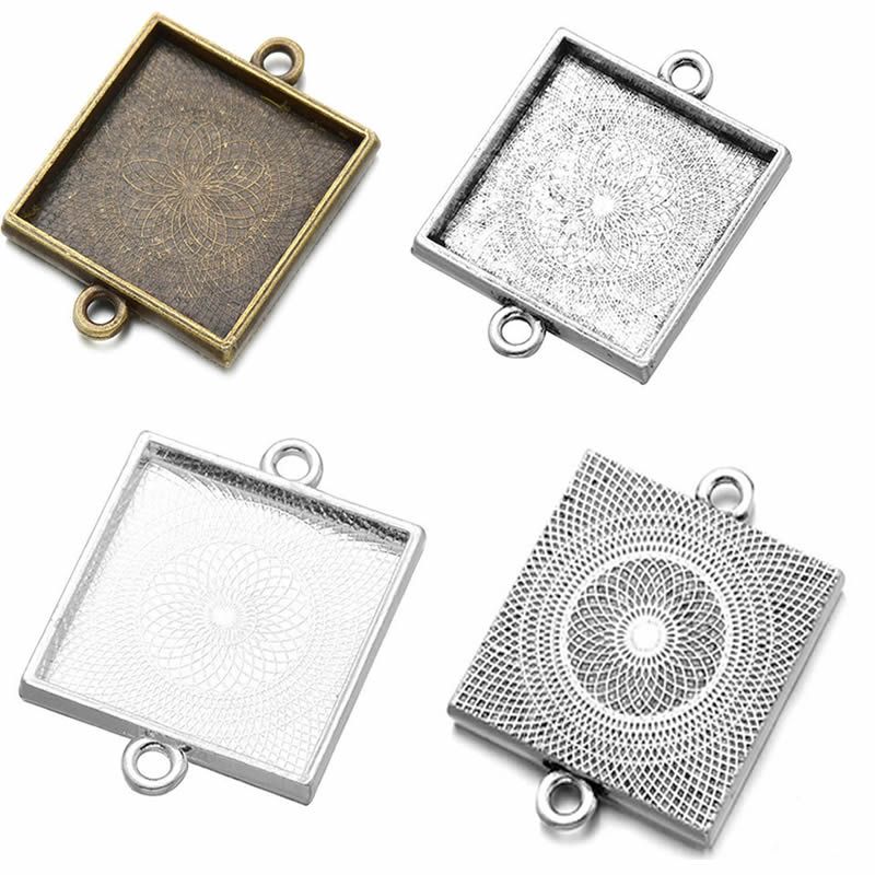 Onebeading-Quadrado Cabochões  - Bezels Set Pendant avaliação e preço