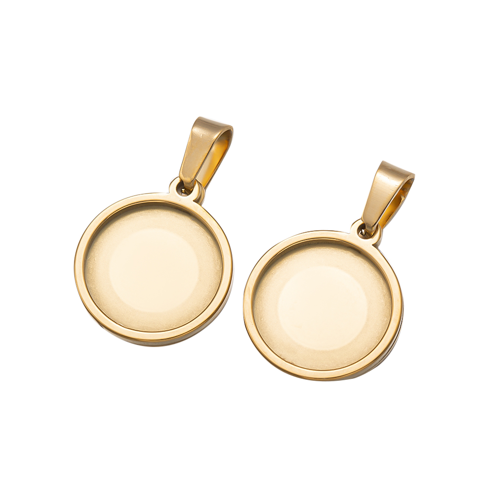 Aço inoxidável Rodada Cabochão - Bezels Set Pendant avaliação e preço